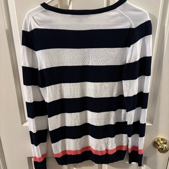 Tommy Hilfiger Women's Striped V-Neck Sweater ~ Medium ~ EUC - Picture 4 of 4
